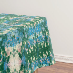 Graffiti Ikat Blue Aqua Green Tablecloth