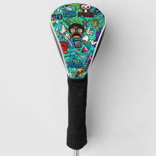Graffiti illustration Golf Head Cover