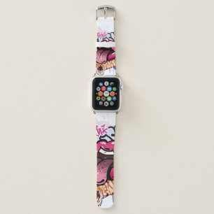 Graffiti illustration with street graffiti letters apple watch band