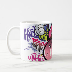 Graffiti illustration with street graffiti letters coffee mug