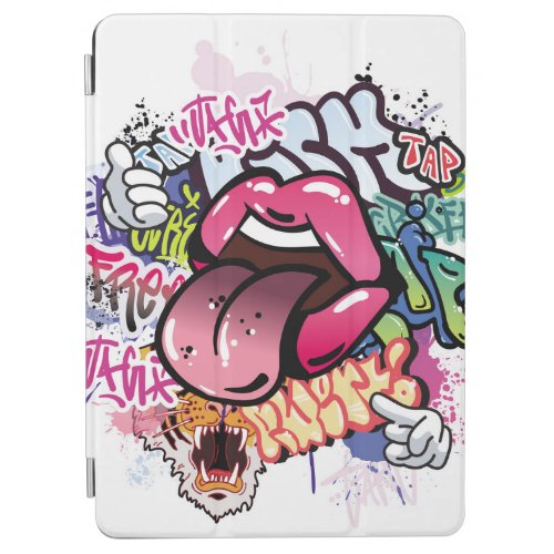 Graffiti illustration with street graffiti letters iPad air cover