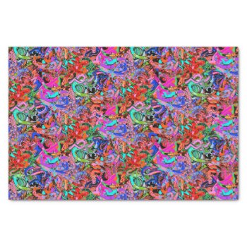 Graffiti In Blues  Red  Green And Purple  Tissue Paper by stickywicket at Zazzle