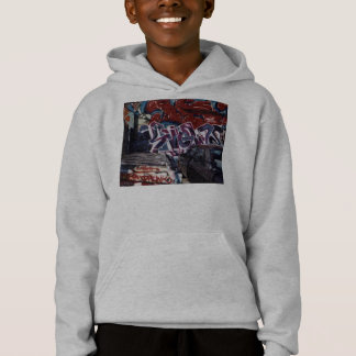 Graffiti in Gray Hoodie