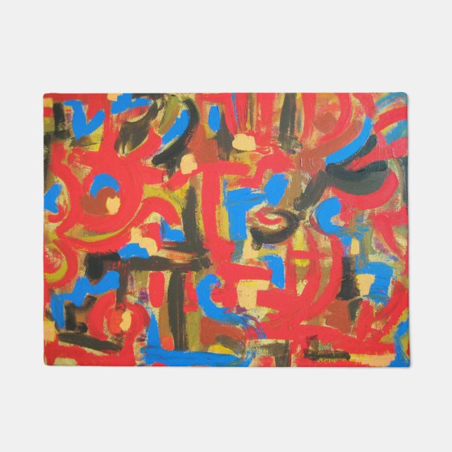 Graffiti In The Attic-Abstract Art Brushstrokes Doormat (Front)