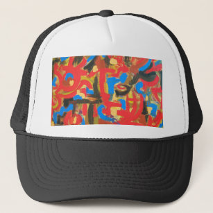 Graffiti In The Attic-Hand Painted Abstract Art Trucker Hat
