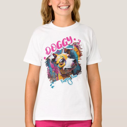 Graffiti_inspired Dog Girl T_Shirt
