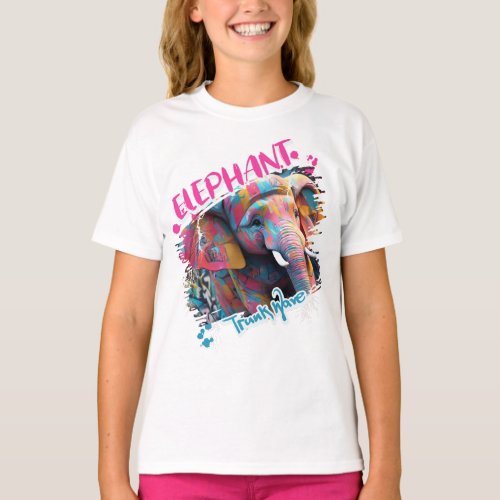 Graffiti_inspired Elephant Girl T_Shirt