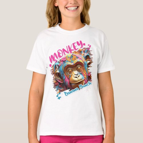 Graffiti_inspired Monkey Girl T_Shirt
