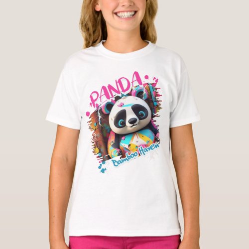 Graffiti_inspired Panda Girl T_Shirt