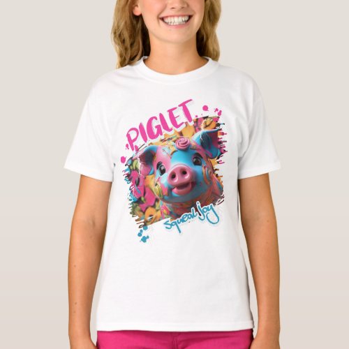 Graffiti_inspired Piglet Girl T_Shirt