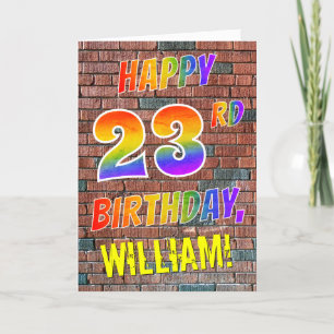 Graffiti Inspired Rainbow Look HAPPY 23RD BIRTHDAY Card