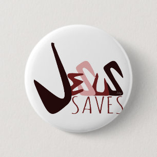 GRAFFITI JESUS SAVES in red Pinback Button