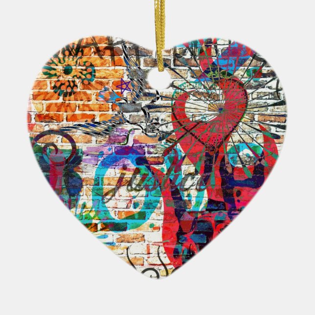 Graffiti Justice Ceramic Ornament (Front)