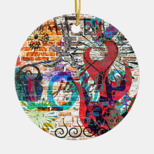Graffiti Justice Ceramic Ornament (Front)