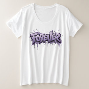 Graffiti Lavender Infinity "FOREVER" Plus Size T-Shirt