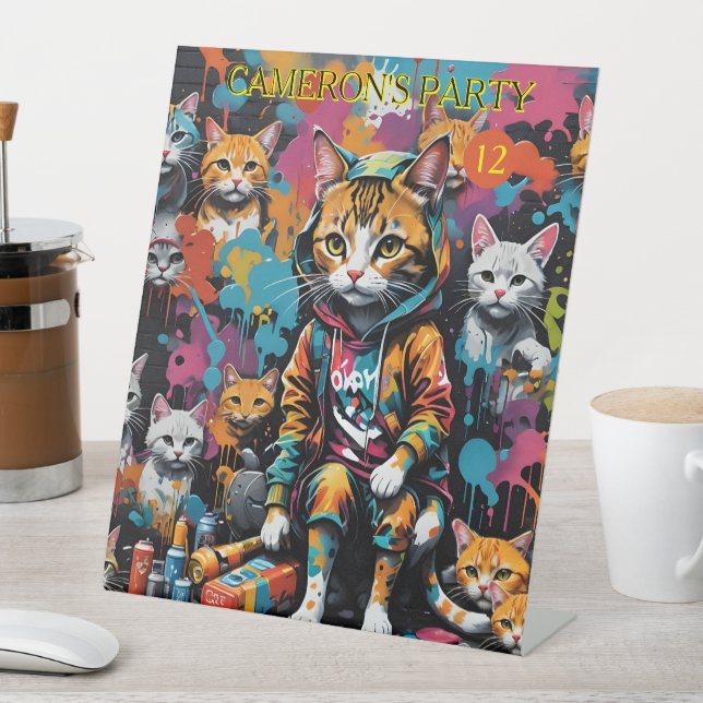 Graffiti Legend Street Cat 12th Birthday Pedestal Sign (In SItu)