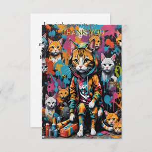 Graffiti Legend Street Cat Birthday Thank You Card