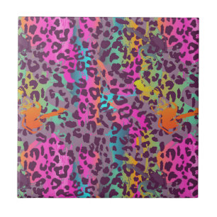 Graffiti Leopard Pattern Colorful Abstract Art Ceramic Tile