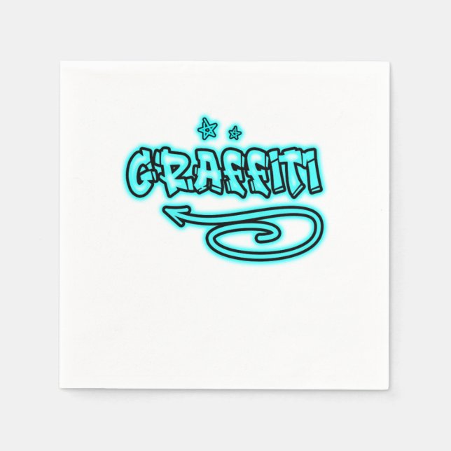 Graffiti Lettering Typographic Urban Street Wall A Napkins (Front)