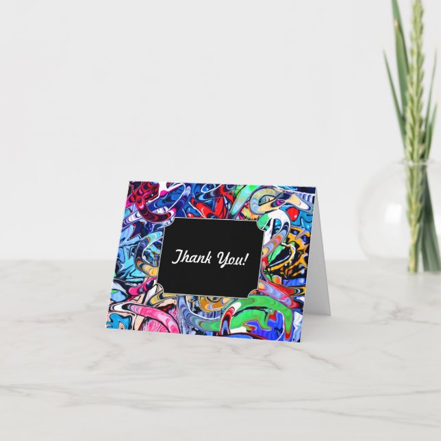 Graffiti Letterpress Thank You Card (Front)
