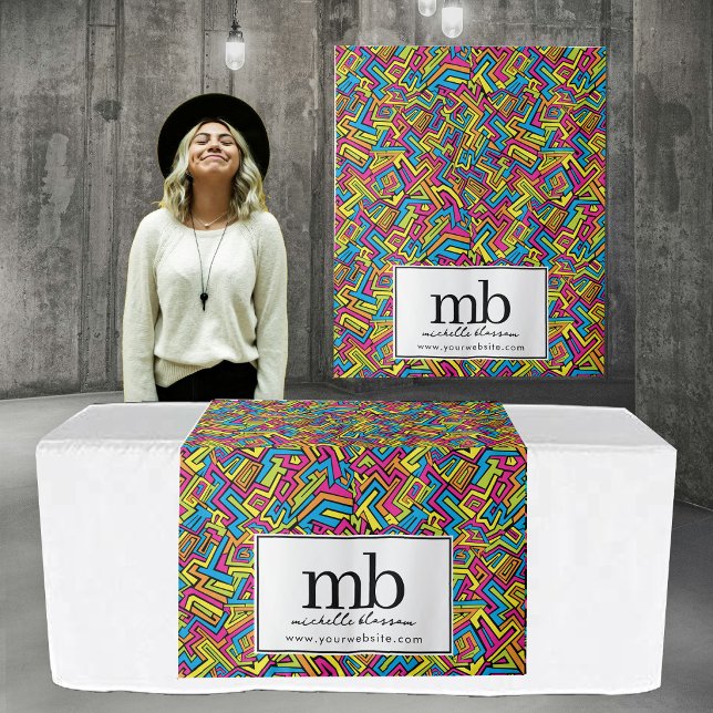 Graffiti Logo  Business Table Runner Banner Tapestry (Graffiti Logo Business Table Runner Banner Tapestry)