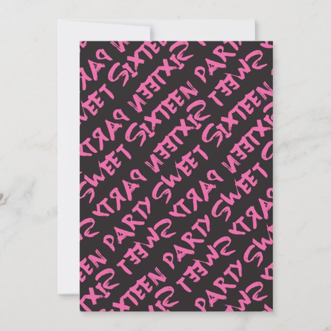 Graffiti Look Fashion Girl Sweet 16 Birthday Invitation (Front)