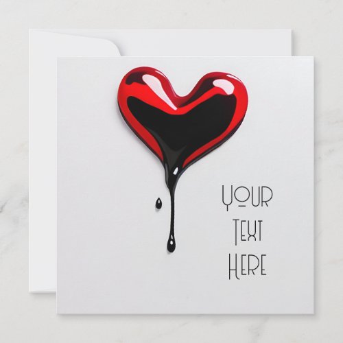 graffiti love heart art deco Flat Card your text