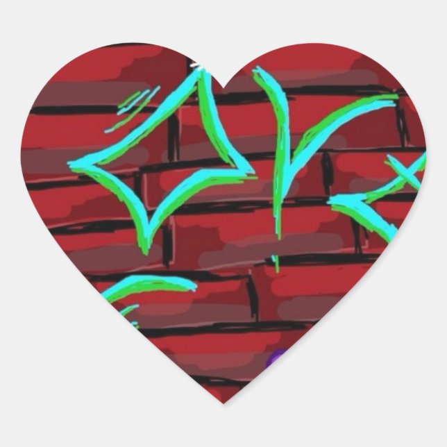 Graffiti Love Heart Sticker (Front)