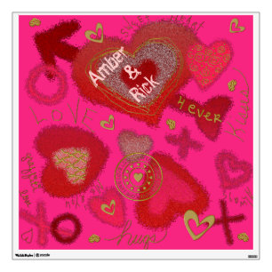Graffiti Love Teens Wall Decal, Pink Decal