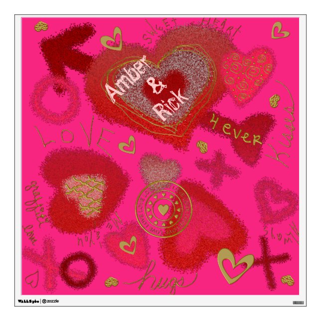 Graffiti Love Teens Wall Decal, Pink Wall Decal (Front)