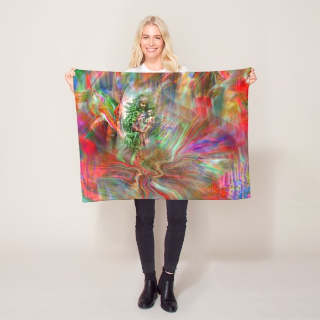 Graffiti Madonna Fleece Blanket (In Situ)