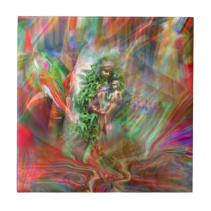 Graffiti Madonna Tile