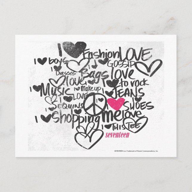 Graffiti Magenta Postcard (Front)