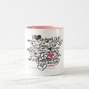 Graffiti Magenta Two-Tone Coffee Mug