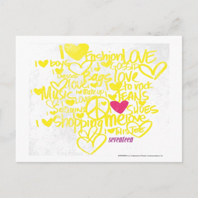 Graffiti Magenta/Yellow Postcard (Front)