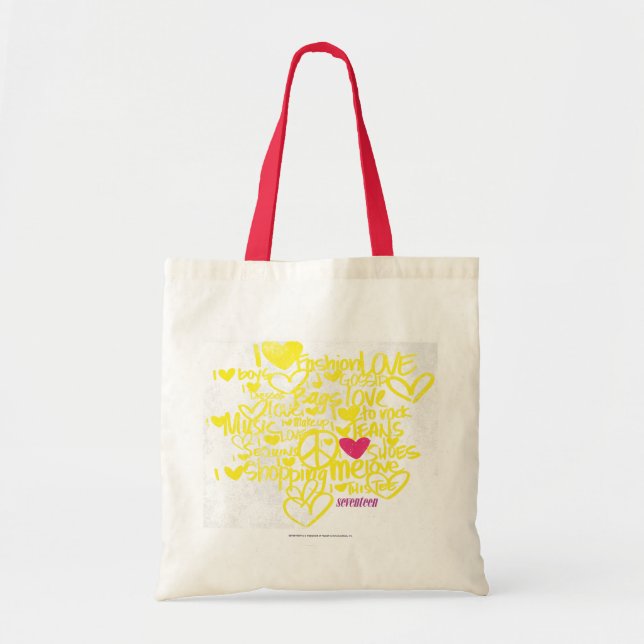 Graffiti Magenta/Yellow Tote Bag (Front)