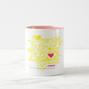 Graffiti Magenta/Yellow Two-Tone Coffee Mug