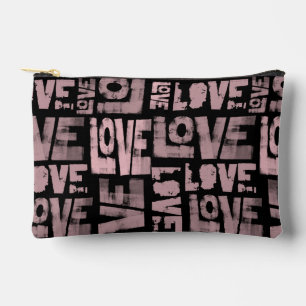 Graffiti Makeup Bag - Pink and Black - Love
