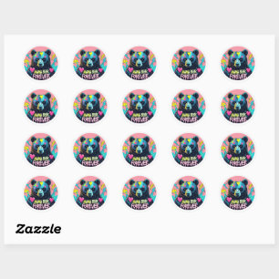 graffiti Mama Bear 04 Classic Round Sticker