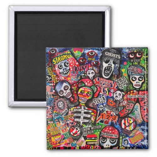Graffiti Misfits Magnet by Ray Dust