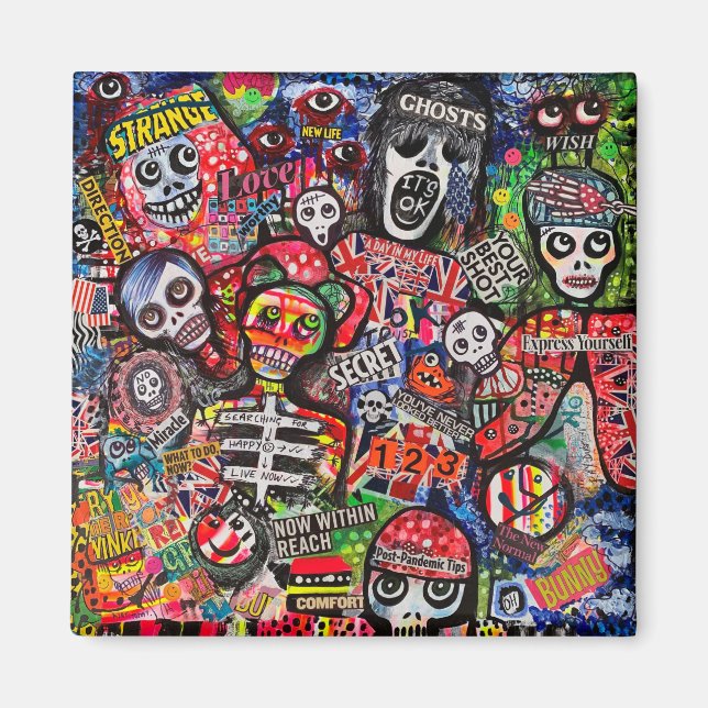 Graffiti Misfits Magnet by Ray Dust (Front)