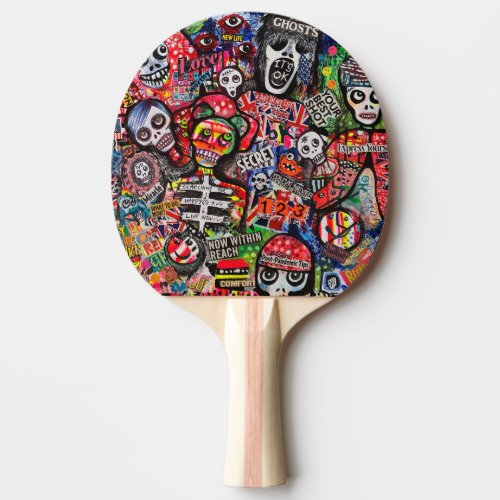 Graffiti Misfits Ping Pong Paddle by Ray Dust