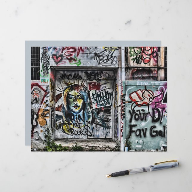 Graffiti Modern Cool Urban Street Art (Front/Back In Situ)