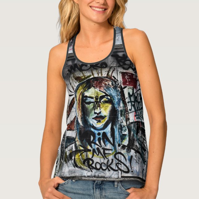 Graffiti Modern Cool Urban Street Art Tank Top (Front)