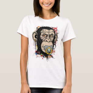 Graffiti Monkey Face Art – Abstract Street Style T-Shirt