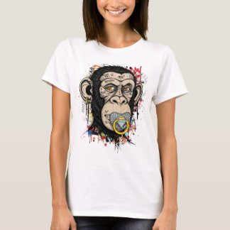 Graffiti Monkey Face Art – Abstract Street Style T-Shirt