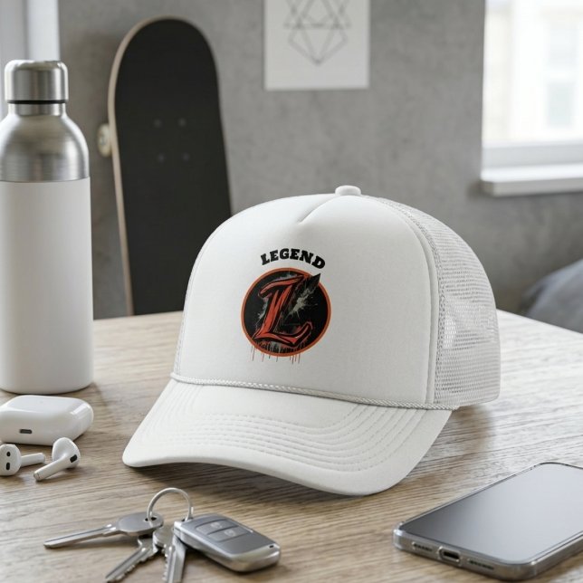 Graffiti Monogram Letter "L" Customizable Trucker Hat (Creator Uploaded)