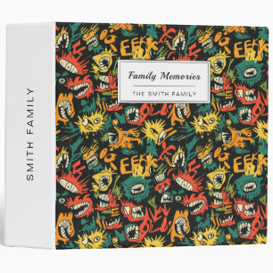 Graffiti Monster Eek Black Halloween (1) 3 Ring Binder