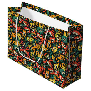 Graffiti Monster Eek Black Halloween (1) Large Gift Bag