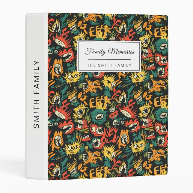 Graffiti Monster Eek Black Halloween (1) Mini Binder (Front/Spine)